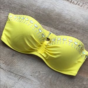 Bedazzled Yellow Bikini Top